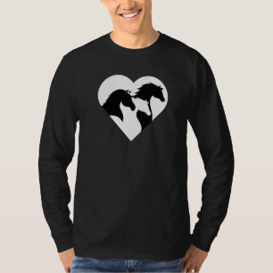 T-shirt Silhouette de cœur de cheval pour graphique de cow
