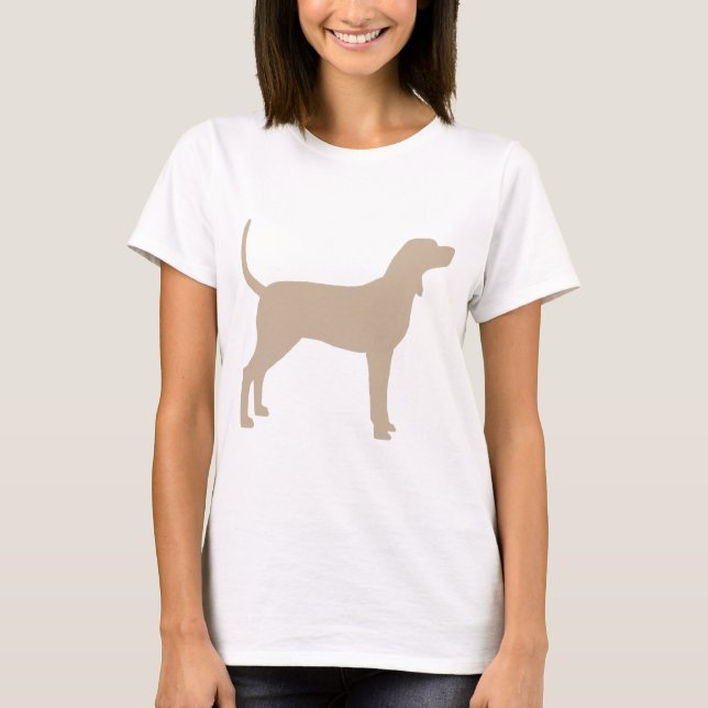 T-shirt Silhouette de Coonhound (bronzez) (Devant)