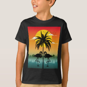 T-shirt Silhouette de coucher de soleil Amoureux de flaman