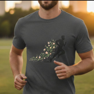 T-shirt Silhouette de coureur floral Dessin de fleurs esth