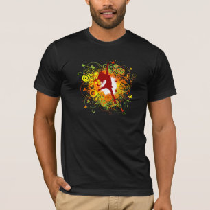 T-shirt Silhouette de danseuse avec volutes florales