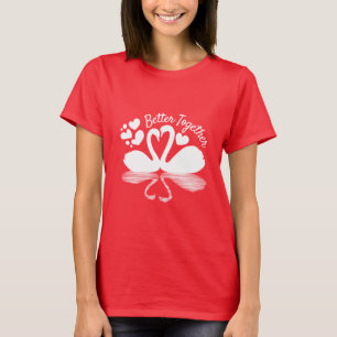 T-shirt Silhouette de deux cygnes dans l'eau