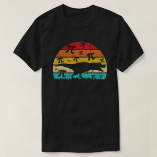 T-shirt Silhouette de dinosaure Vintage rétro Pi Jour 3.14
