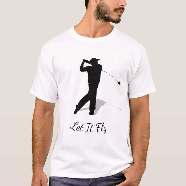 T-shirt Silhouette de Golfer et ombre de la fonte (Devant)