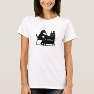 T-shirt Silhouette de jambon femelle prenant le maillot de