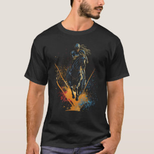 T-shirt Silhouette de jockey de course hippique Sport éque