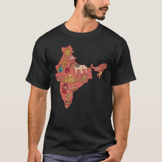 T-shirt silhouette de la carte indienne