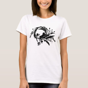 T-shirt Silhouette de la fée dormante dans la masse des fl