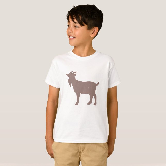 T-shirt Silhouette de la ferme de chèvres (Devant entier)