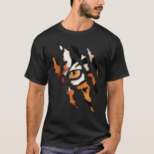 T-shirt Silhouette de la glaire de chat de tigre sans peur