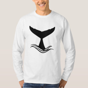 T-shirt Silhouette de la queue de baleine d'Ocean Wave