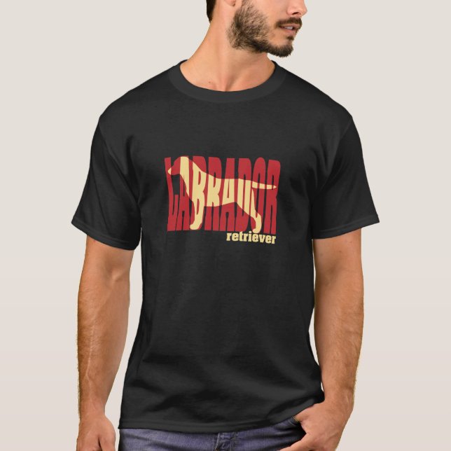 T-shirt Silhouette de labrador retriever, jaune (Devant)