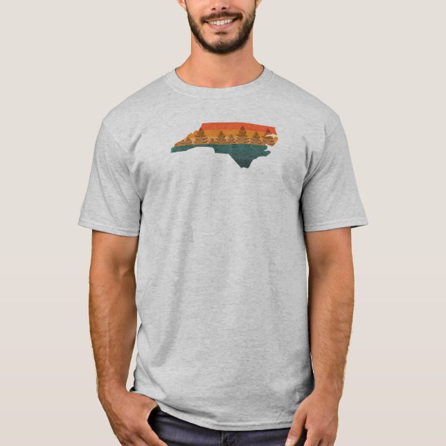 T-shirt Silhouette de l'arbre de Caroline du Nord (Devant)