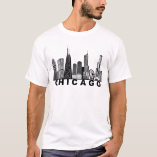 T-shirt Silhouette de l'horizon de Chicago