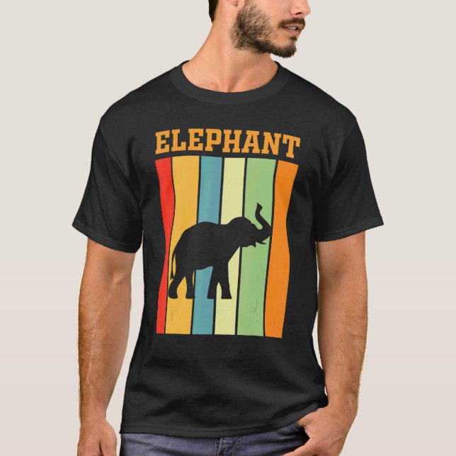 T-shirt Silhouette De L'Ombre De L'Éléphant Dans Les Coule (Devant)