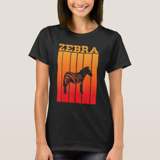 T-shirt Silhouette de l'ombre de zèbre au coucher du solei