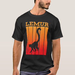 T-shirt Silhouette de l'ombre du lémur au coucher du solei
