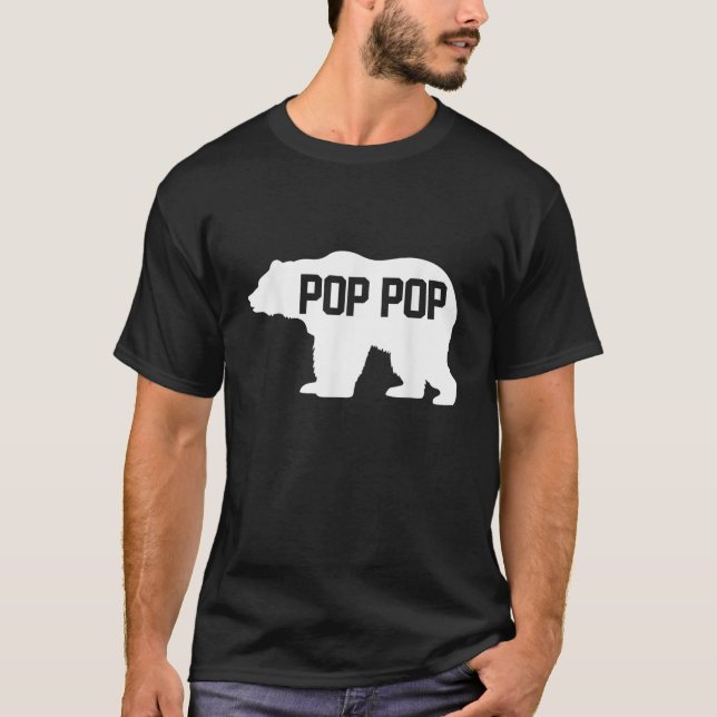 T-shirt Silhouette de l'ours Pop Pop (Devant)