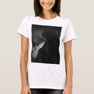 T-shirt Silhouette de lune de chats noirs