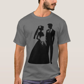 T-shirt Silhouette de mariée et de chambre