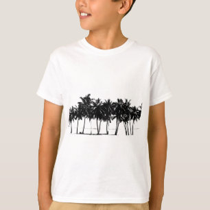 T-shirt Silhouette de palmiers blancs noirs