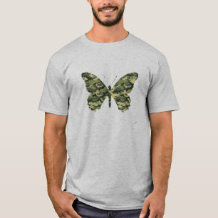 T-shirt Silhouette de papillon de camouflage