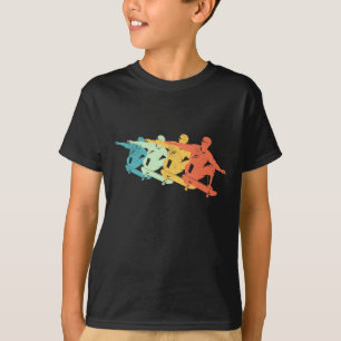 T-shirt Silhouette de patinage coloré pour skateboard de s