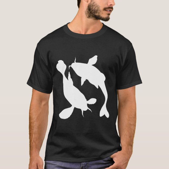 T-shirt Silhouette de poisson de Koi (Devant)