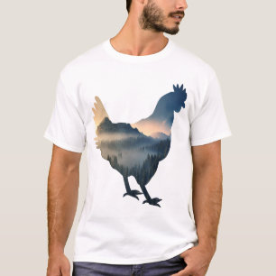 T-shirt Silhouette de poulet naturel Ferme de poule