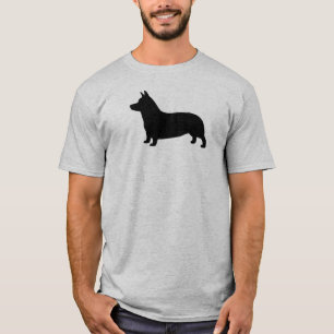 T-shirt Silhouette de race de chien de corgi de Gallois de