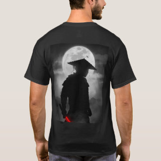 T-shirt Silhouette de Samouraï Japonais Katana Rouge & Ple