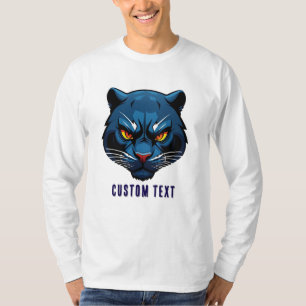 T-shirt Silhouette de tête de panthère bleue