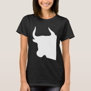 T-shirt Silhouette de tête de taureau Cou de taureau Corne