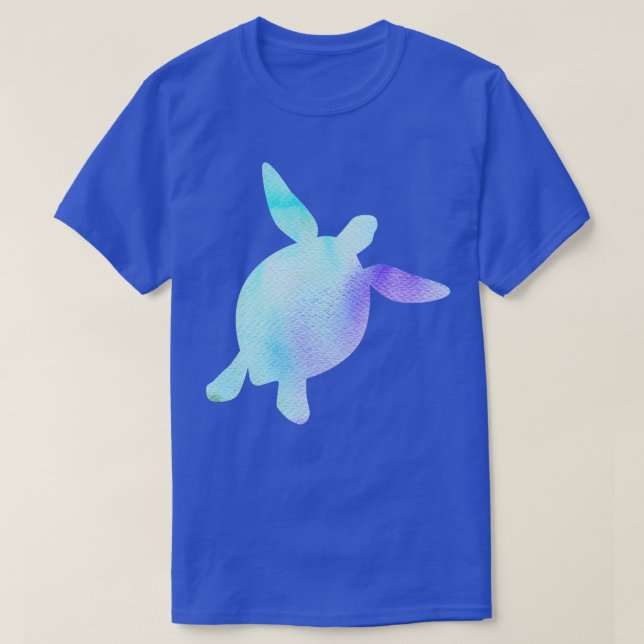 T-shirt Silhouette de tortue bleue (Design devant)