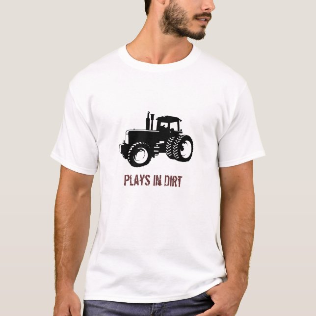 T-shirt Silhouette de tracteur, jeux en saleté (Devant)