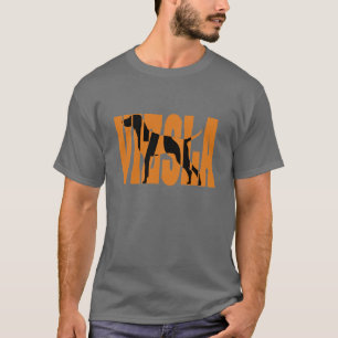 T-shirt Silhouette de Vizsla, pile d'exposition