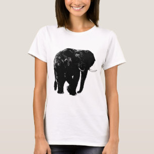 T-shirt Silhouette d'éléphant noir