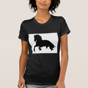 T-shirt Silhouette du cheval blanc noir