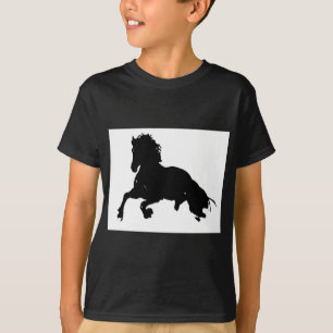 T-shirt Silhouette du cheval blanc noir