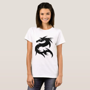 T-shirt Silhouette du dragon tribal