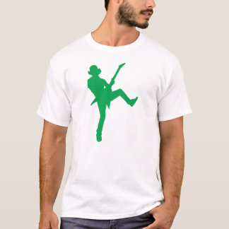 T-shirt Silhouette du joueur de guitare verte