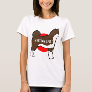 T-shirt silhouette du nom shiba inu sur le sésame rouge dr
