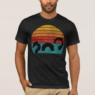 T-shirt Silhouette du serpent de mer rétro Conception Vi
