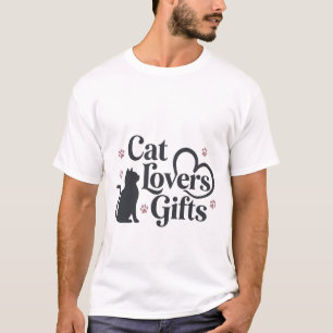 T-shirt Silhouette élégante de chat noir avec motif d'empr