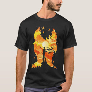 T-Shirt Silhouette en Flammes d'Imagination