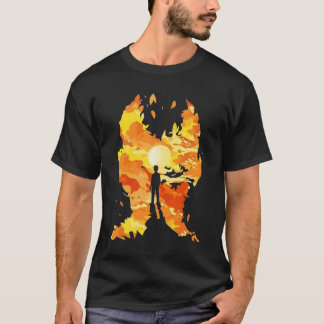T-Shirt Silhouette en Flammes d'Imagination