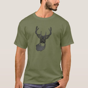 T-shirt Silhouette en métal - cerf commun de mâle de que