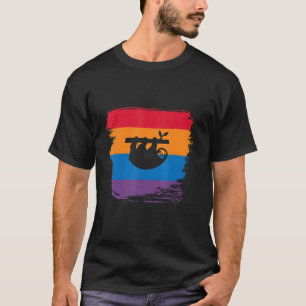 T-shirt Silhouette Fente Ombre Avec Drapeau Coloré