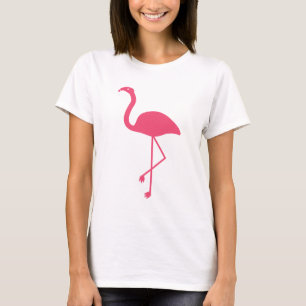 T-shirt Silhouette Flamant rose rose