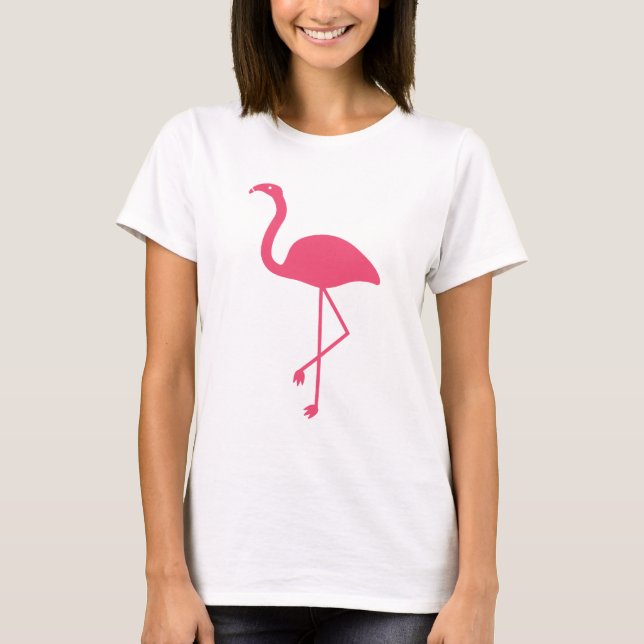 T-shirt Silhouette Flamant rose rose (Devant)